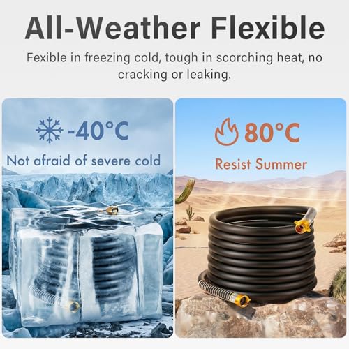 Garden Hose 5/8"x 5ft 4-Layer Heavy Duty Water Hose 800 Burst PSI Black - size: 5ft