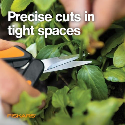 Fiskars 6" Steel Micro-Tip Pruning Scissors, Garden Snips for Small Plants - style: Snips
