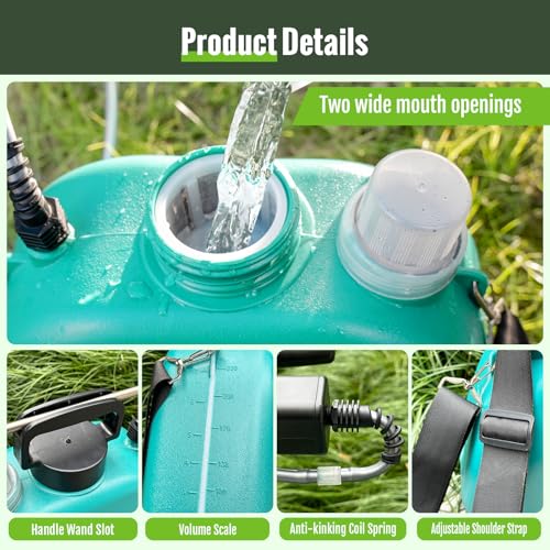 Battery Powered Sprayer 2 Gallon, Electric Pump Sprayer for Lawn & Garden - color: Green, size: 2 Gallon