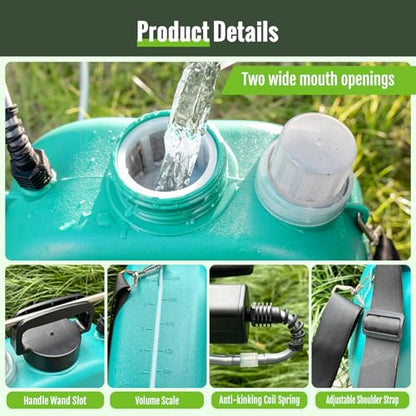 Battery Powered Sprayer 2 Gallon, Electric Pump Sprayer for Lawn & Garden - color: Green, size: 2 Gallon