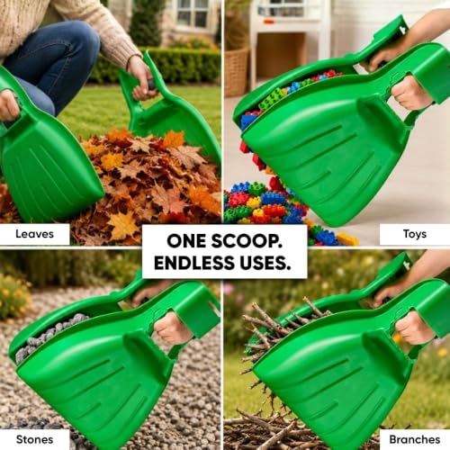 Superio Leaf Scoops, Leaf Collector Hand Rake for Lawn & Garden Cleanup, Plastic Leaf Grabber, Handheld Gardening Tool, Green, 1 Pair - size: 1 Pack