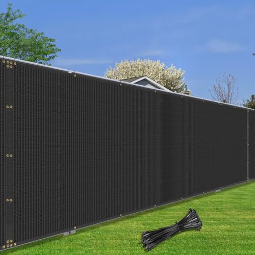 COARBOR 5' x 12' Fence Privacy Screen Heavy Duty Windscreen Fencing Mesh Shade Net Cover for Outdoor Wall Backyard Patio Deck and Porch, Black - color: Black, size: 0 5' x 12'