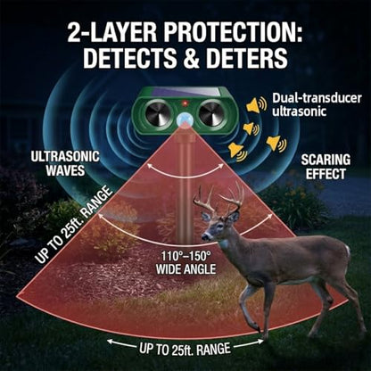 2026 Sonic Fortress Pro Deer Repellent Devices for Plants,4 Pack