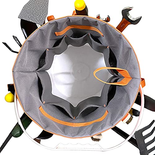 MELOTOUGH Bucket Idea Bucket Tool Organizer With 35 Pockets Fits to 3.5-5 Gallon Bucket (Orange) … - color: Orange