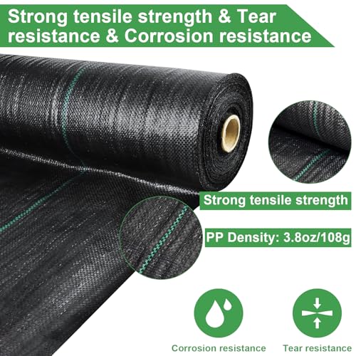 Mupera Weed Barrier Fabric 3x300FT, 3.8oz UV Ground Cover