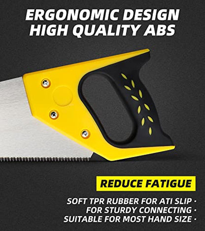 DOWELL Hand Saw, 14 Inch Handsaw for Wood Cutting - size: 14 in