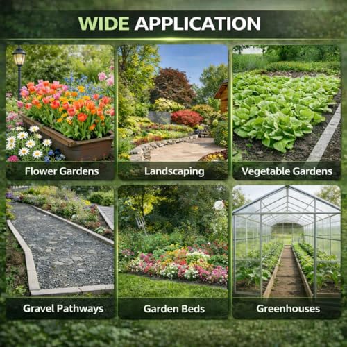 Heavy Duty Weed Barrier Landscape Fabric, Woven Geotextile Ground Cover - Premium Weed Control Mat for Garden Beds, Driveways & Landscaping(1.3ft x 50ft) - size: 1.3ft x 50ft