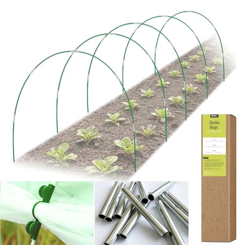RIFNY Garden Hoops for Raised Beds, Greenhouse Hoops for Row Cover, 30 PCS - style: 30Pcs-Green-0.28" Dia