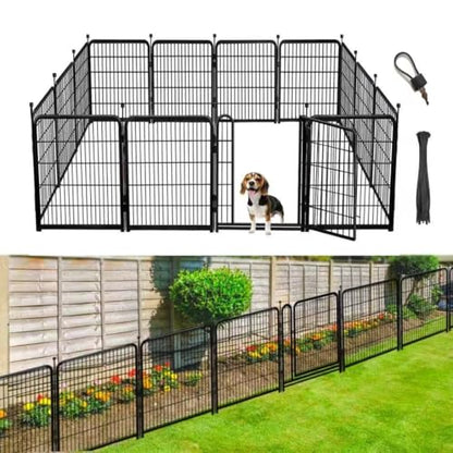 Getlay Fencing for Garden Beds, 14 Panels Total 31 Ft(L), Gate 21 inches Wide with Low Sills. Fencing 40 inch High, Dog Digging Fence Barrier,Garden Fence with Gate, Dog Fences for the Yard - size: 40''(H)-14panels-31ft(L)