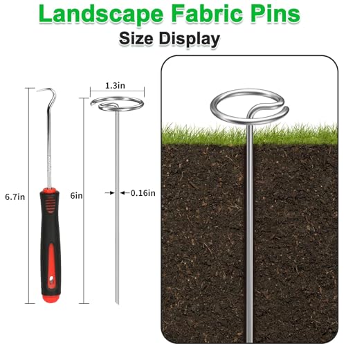 150 Pcs Landscape Fabric Pins,Thickened 8 Gauge Rust-Resistant Garden Pins - style: G-150 PCS