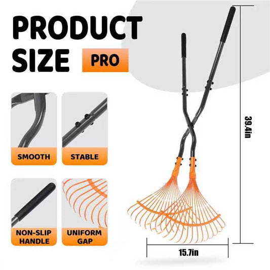 Leaf Grabber Rake with Long Handle,Metal Leaves Rakes,Lightweight Leaf and Grass Picker Upper,Leaf Collector for Lawn & Yard Shrub Cleanup.
