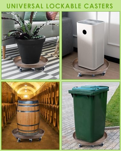 PACETAP 2Pack 20'' Extra Large Plant Stand with Lockable Wheels, Heavy-Duty Metal Plant Caddy with Casters for Indoor and Outdoor - size: 20''