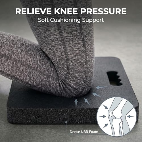 Gardzen Extra Thick Kneeling Pad for Gardening and Work, 1.5 Inch Soft NBR Foam Knee Cushion for Bathing Baby, Large Kneeler Mat for Yoga Exercise, 18x11 Inch, Black - size: 18"x11"x1.5" - 1 Pack