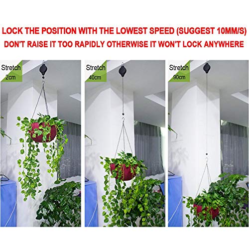 6 Pack Plant Hook Pulley, Retractable Plant Hanger Easy Reach Hanging Flower Basket for Garden Baskets Pots and Birds Feeder Hang High up and Pull Down to Water or Feed, White - color: White 6pack