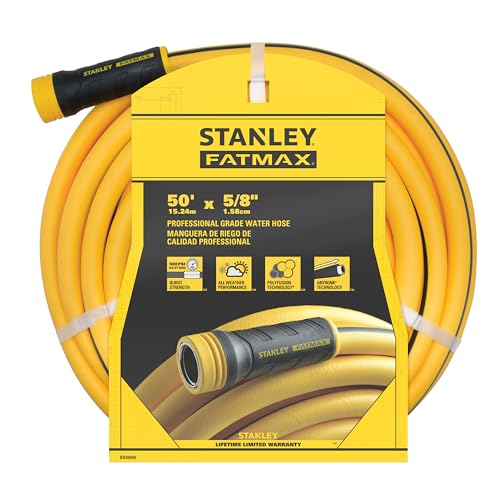 Stanley FATMAX Professional Grade Garden Hose, 50 Feet x 5/8 Inch, Yellow, 500 PSI - size: 50 Ft
