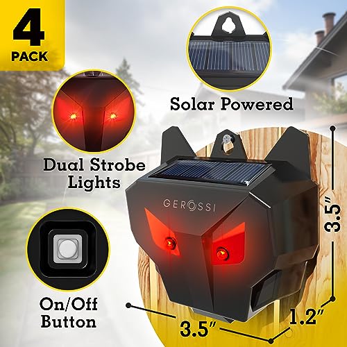 Solar Predator Lights for Chicken Coop 4 Pack, Coyote Deterrent for Yard