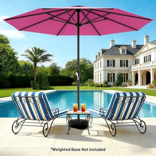 AreShark 12FT Large Outdoor Patio Umbrella, Pool Umbrellas, Rose Pink - color: Rose Pink, size: 12FT