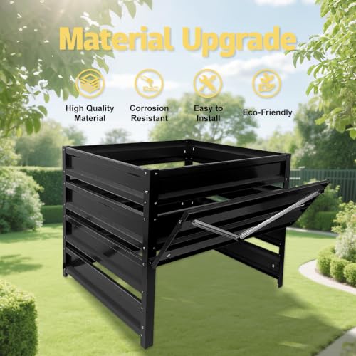 BUKLIYN Compost Bin Outdoor - 285 Gallon Metal Wire Mesh Compost Bins - size: 285 Gallon - 41(L)*41(W)*39.4(H) inch