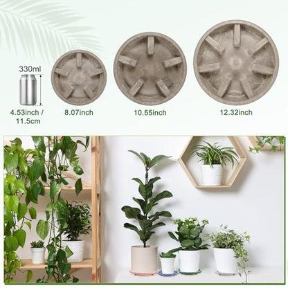 M METERXITY 2-Pack Plant Saucer, 10.04 Inch/25.5 cm Plastic Plant Trays Thicker for Pots/Indoor/Outdoor/Water Drainage and Protection, Flowerpot Drip Tray [Yellow Veins] - color: Yellow Veins