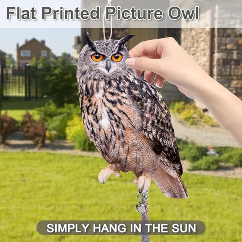 5 Pack Hanging Outdoors Reflective Scarer Away Owl Device to Keep Animals Pigeon Woodpecker Away from Patio Garden - color: Brown-5