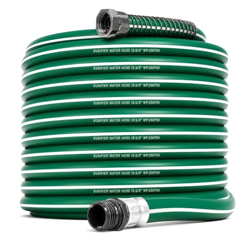 Heavy Duty Garden Hose 75 ft – Outdoor Hybird Water Hose with Solid Fitting - Flexible, Kinkless, Lightweight Garden Hose for Lawn Watering, Car Washing - Burst 500 Psi (Green, 75 FT) - size: 75 FT