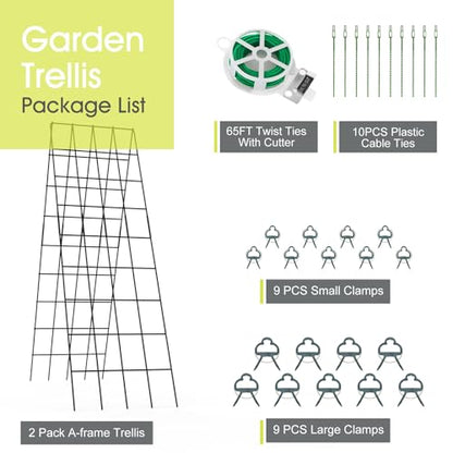 RIFNY Cucumber Trellis for Raised Bed, Garden Trellis 16.5 x 60 Inch, Black - color: Black, size: 16.5 x 60 Inch