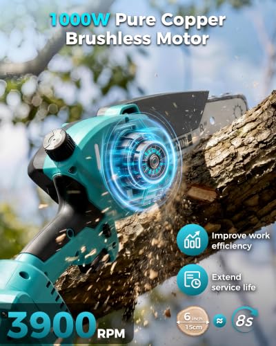 8" Electric Pole Saws for Tree Trimming, 1000W Brushless Motor - color: Dark Blue