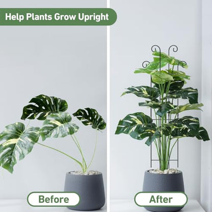 32.6in Tall Plant Trellis Indoor, Metal Garden Trellis for Climbing Plants, Expandable Trellis for Potted Plants for Ivy Pothos Hoya Monstera, 4 Pack - size: 32.6in/4p