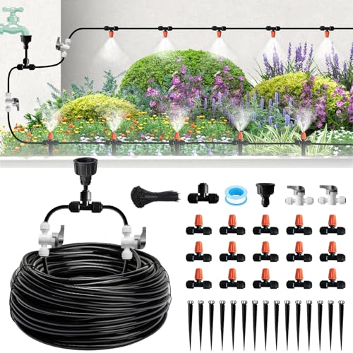 Misting Drip Irrigation System for Garden Watering,Raised Bed 60FT - size: 60FT