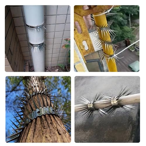 Anti-Climb Spikes for Raccoon & Bird Protection - Heavy-Duty Stainless Steel Barrier Nails for Fence, Roof, Trees | Outdoor Animal Climb Prevention (2PCS) - color: 2PCS