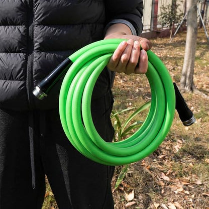 UNCO- Hybrid Polymer Garden Hose, 5/8" x 12 FT, Green, 3/4" GHT Aluminum Fittings, Drinking Water Safe, Lightweight Heavy Duty Garden Hose - size: 12 Ft