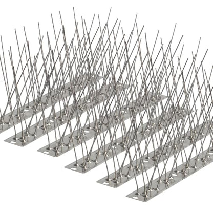 304 Stainless Steel Bird Spikes for Outside, Durable Pigeon Spikes Fence Kit to Keep Small Birds, Crows and Woodpeckers Away, Outdoor Scare Devices, 6 Pcs Covers 4.92 FT - size: 4.92Ft
