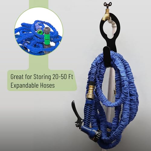 UNCO- Garden Hose Holder, Metal, 2 Pack, Fits 50' of 5/8" Hose, Water Hose Hanger for Outside, Portable and Hanging Carrier - size: 2 Pack