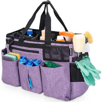 IBVIVIC Wearable Cleaning Caddy Bag for Cleaning Supplies, Purple - color: Purple