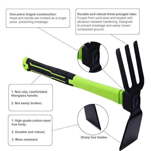 2pcs Garden Hoe and Hand Rake Set