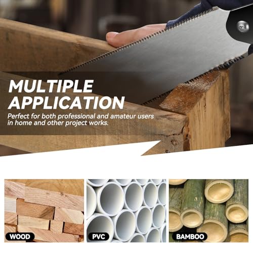 Auto Dynasty 3pcs Japanese Handsaw Set, Double-Edged w/Non-Slip Handle - style: 3pcs Japanese saw