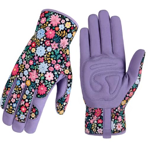 Gardening Gloves,Garden Gloves for Women Firm Grip Breathable Thorn Proof - color: Purple Gloves
