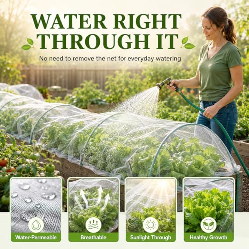 10 ft x 50 ft Garden Mesh Netting,Ultra Fine Plant netting for garden protection, garden netting for raised beds Vegetables,Bird Insect Nettings for Gardening, Blueberry Bush Strawberry Nettings Cover - size: 10 ft x 50 ft