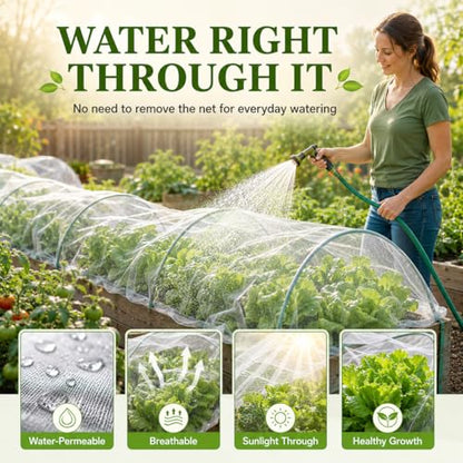 10 ft x 50 ft Garden Mesh Netting,Ultra Fine Plant netting for garden protection, garden netting for raised beds Vegetables,Bird Insect Nettings for Gardening, Blueberry Bush Strawberry Nettings Cover - size: 10 ft x 50 ft
