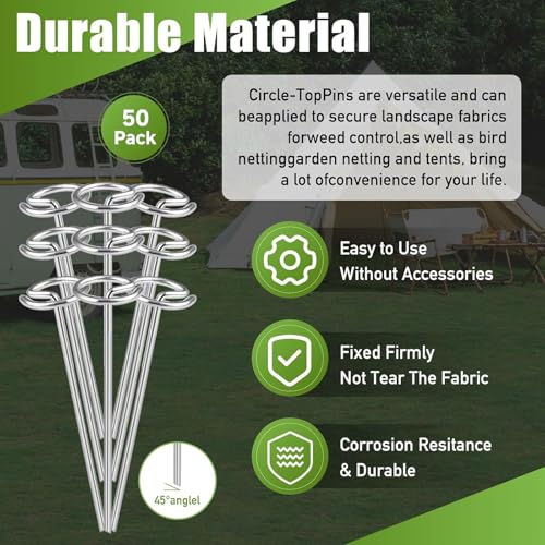 50 Pack G-Shaped Garden Stakes Heavy Duty Landscape Staple Weed Berrier Fabric Stake Ground Pins for Landscaping, Turf, Yard & Lawn(20cm/7.9Inch Height) - size: 4mm-20cm