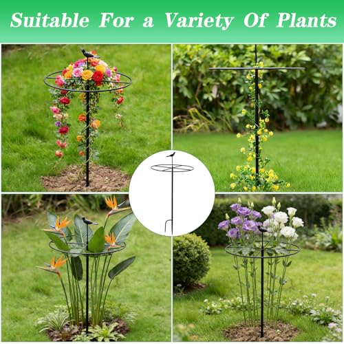 32" Metal Trellis for Climbing Plants - Decorative Garden Stakes