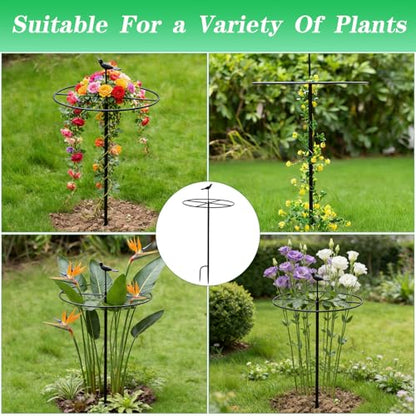 32" Metal Trellis for Climbing Plants - Decorative Garden Stakes