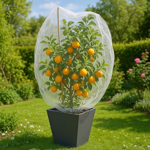 Fruit Tree Protection Bags 4x4.5 FT | Pack of 4 Garden & Insect Netting - size: 4.0 x 4.5 FT