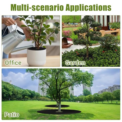 8 Pack 20.5 Inch Non-Woven Tree Mulch Ring - Degradable Tree Protector Mat, Round Anti Grass Gardening Landscaping Fabric Cover, Reusable Tree Weed Barrier Mat for Weed Control Root Protection (8pcs) - color: 8pcs