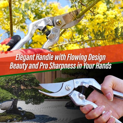 SUIZAN Bypass Pruning Shears 8.3" - Japanese Hand Pruners Garden Scissors - style: 8.3 Inch (210mm) Aluminum Handle Pruner
