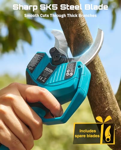SEESII Electric Pruning Shears 4 Modes, 2.2" Cut Electric Pruners Cordless - color: Light Blue