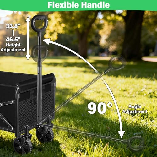 Collapsible Wagons Carts Foldable Wagon,360lbs Folding Wagon Cart - color: Graphite Black
