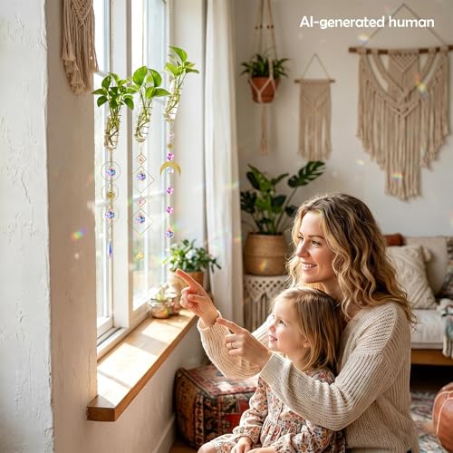 3pcs Crystal Suncatchers with Plant Propagation Tubes for Window Wall - color: Golden-3pcs
