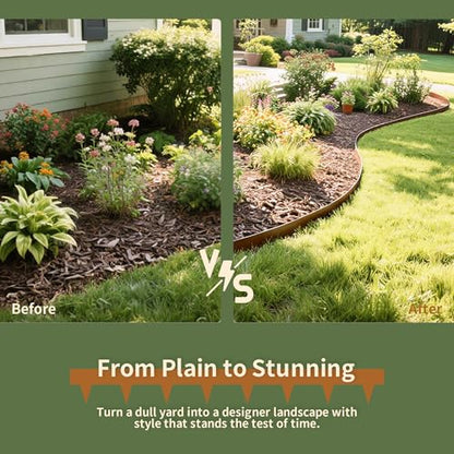 Worth Garden 10-Pack 4.5"x40" Metal Landscape Edging 33' Landscaping Border - color: Powder-Coated Bronze