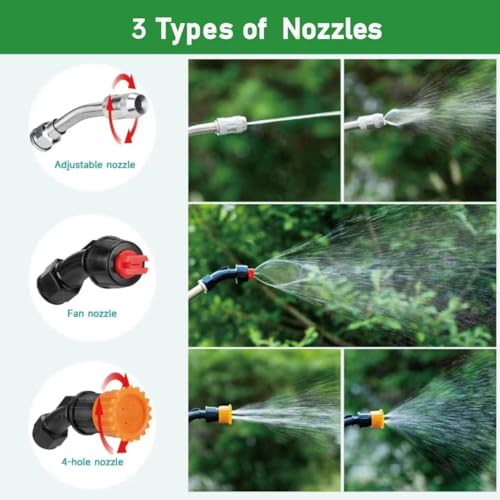 Sprayer Wand with 3 Types of Nozzles, Fan Nozzle Replacement Sprayer Wand, Stainless Steel Sprayer Wand Replacement with 1/4" & 3/8" Brass Barb and 2 Hose Clamps (3 Nozzles 44 Inches Sprayer Wand) - color: 3 Nozzles 44 Inches Sprayer Wand
